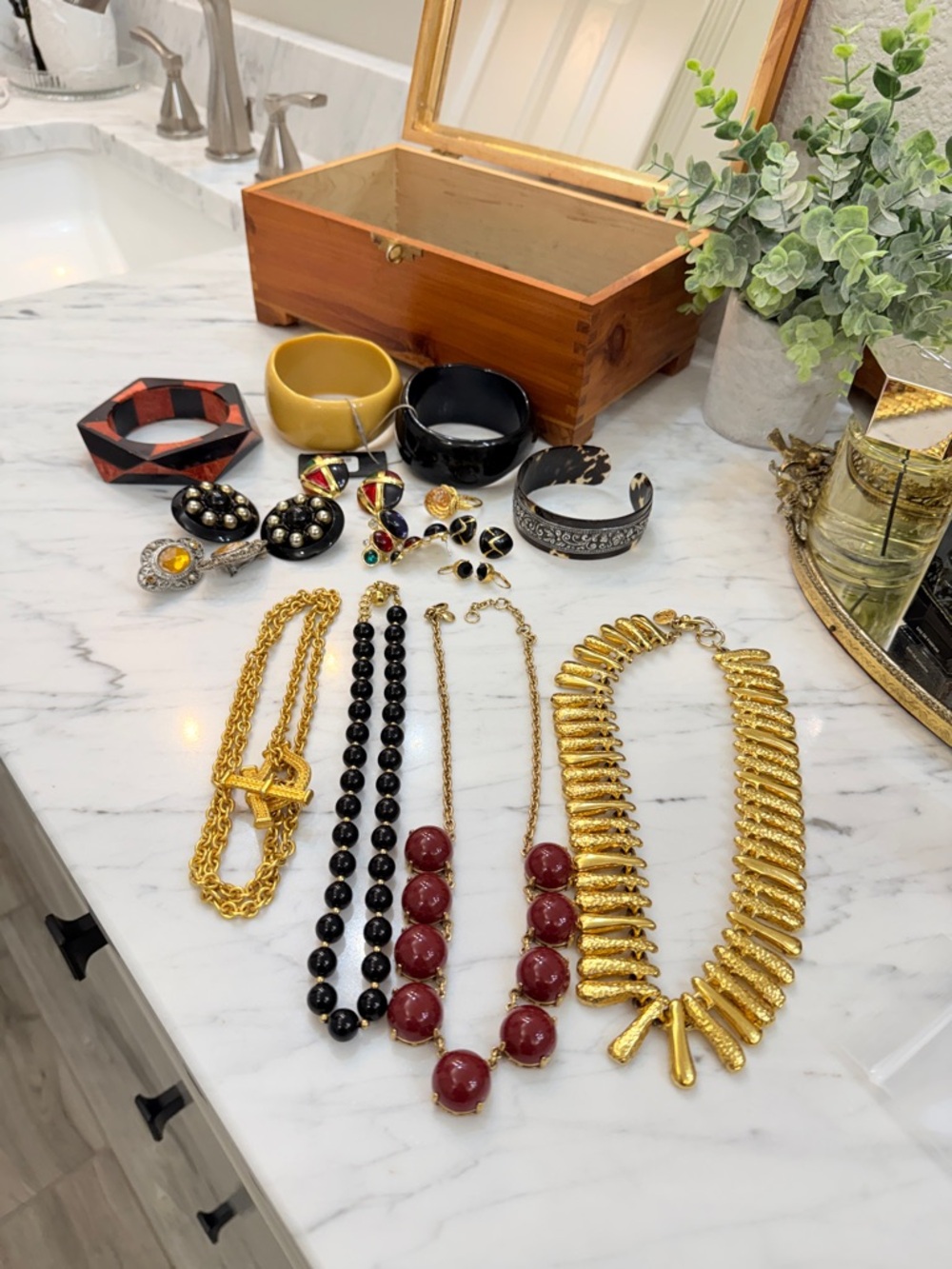 Vintage Treasure Chest of Jewelry Monet, Nappier, Ann Klein, Premiere Design +